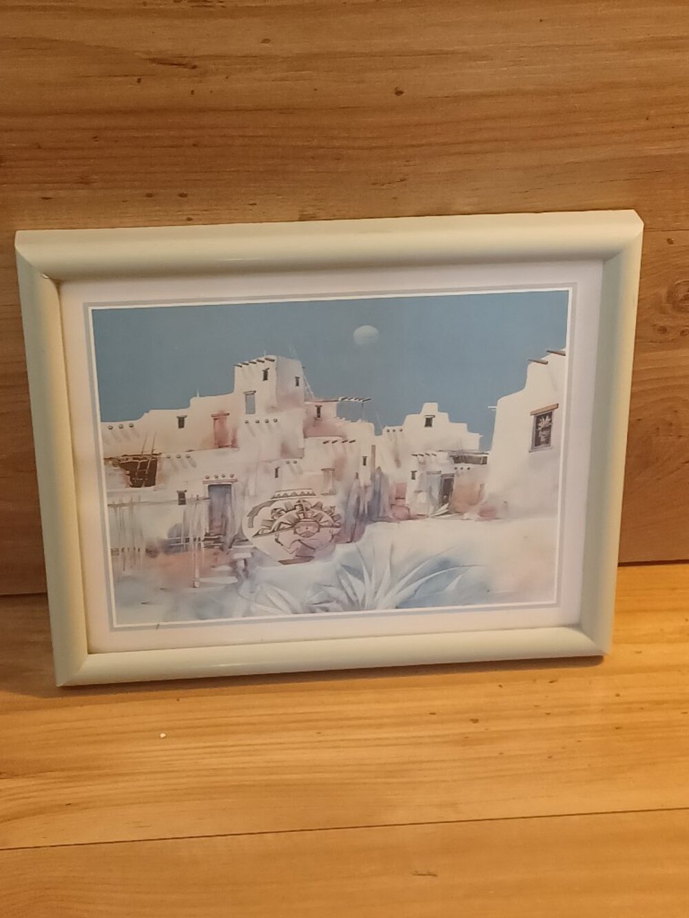 Jim Prindiville  Artwork " Kachina Olla" Matted Sant Fe Mexico Aztec Moon